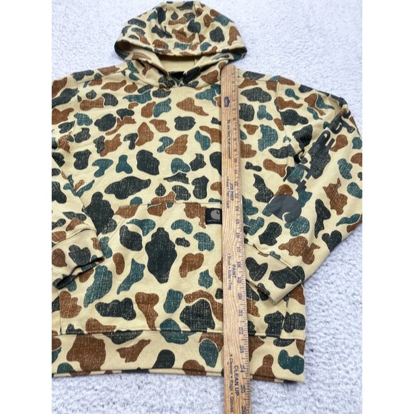 Boys Carhartt Yellow Camouflage Hoodie Pullover Sweatshirt Size L 14-16 - Picture 4 of 12